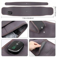 Hailicare Dual Infrared Light Heating Massaging Waist Belt Multifunctional Heating Waist Massager Rechargeable Heated Massage Belt Relieve Fatigue Relax Muscle Red Light Hot Compress Vibration Massage - Grey - View 12