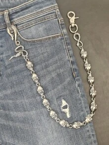 2025 New Model Original Double Snake Skull Pants Chain Fashion Male Woman Rock And Roll Y2K Luxury Accessories Key Chain
