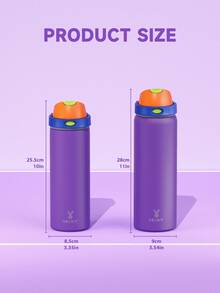Meoky 32oz Vacuum Insulated Water Bottle With 2-In-1 Straw And Spout Lid, Insulated Cup, Keep Cold 24H, Leak-Proof, Fits In Car Cup Holder, Stainless Steel Tumbler For Sports, Travel, And School - Purple - View 3