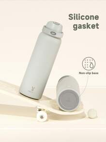 Meoky 40oz Vacuum Insulated Water Bottle with 2-in-1 Straw and Spout Lid, Insulated Cup, Keep Cold 24H, Leak-Proof, Fits in Car Cup Holder, Stainless Steel Tumbler for Sports, Travel, and School - 白色 - 查看 8