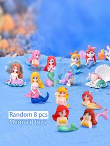 8/4pcs Cute Mermaid Family Aquarium Decor Accessories, PVC Plastic Mermaid  Figurines For Fish Tank Landscaping - Multicolor - View 13