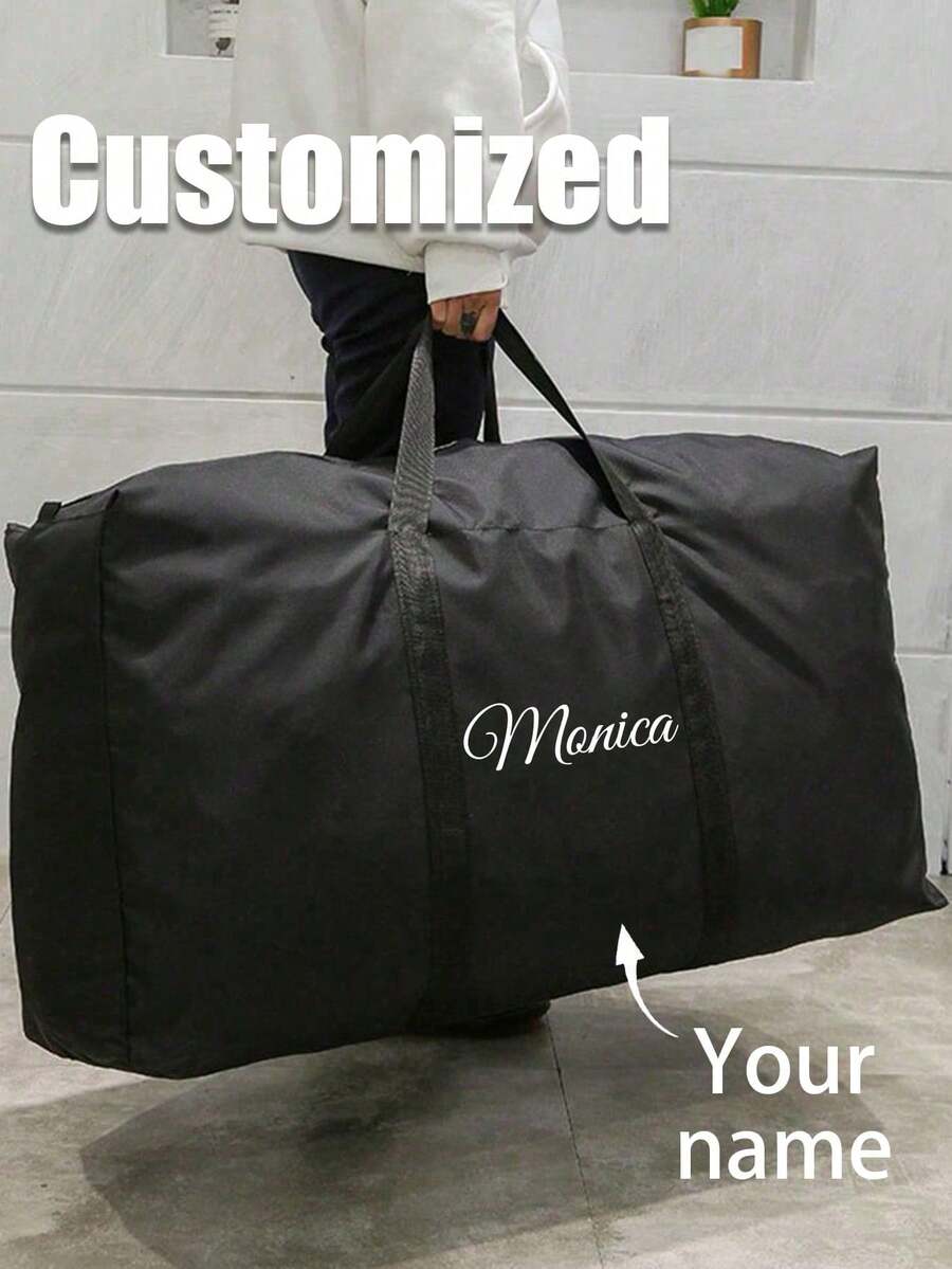 定制旅行行李袋、防潮储物袋、棉被衣物储物袋、超大储物袋、大容量可折叠储物袋、耐用行李袋，配有双拉链和加固手柄，坚固的超大储物袋，适合搬家、旅行和宿舍，适合户外女性男性旅行度假