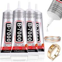 B-7000 手工水晶胶，50ml/110ml（3.7 液体盎司）透明 B-7000 超级珠宝粘合剂，透明工业胶水，适用于织物、手机壳、珠宝制作、水晶宝石、石头、木材、玻璃等。 - 無色 - 查看 1