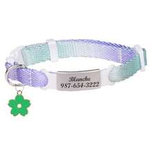 1pc Customized Gradient Colorful Cat Collar, Nylon Material Cat Collar, Can Customize Pet Name, Contact Info, Address, Anti-Lost Engraved Pet Collar, Suitable For Medium & Small Cats - Multicolor - View 9
