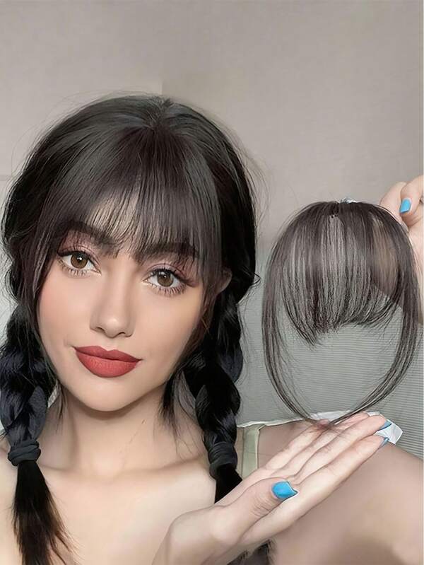 Synthetic Fake Bangs French Air Bangs Thin Bangs Wig Female Seamless Bangs Wig, Claw Clips, Hair Claws, Hair Slide, Hair Barrettes, Clips For Hair, Hair Accessories