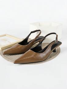 Fall/Winter 2025 4cm Black High Heel Pumps, Pointed Toe Party Dress Shoes, Slip-On Stilettos, Pointed Toe High Heels For Women, Kitten Heels, Elegant