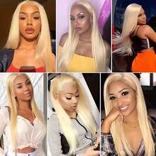613# Blonde Straight 13*4 Transparent Lace Front Wig, 200% Density, Pre-Trimmed Pre-Bleached Mixed Wig, Suitable For Women With Natural Hairline And Baby Hair, 613# - S613 - View 12