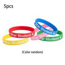 hoojojo 1/3/5/10 Peças Pulseiras de Silicone, Braceletes de Recompensa de Aluno Estrela, Elásticos de Borracha Motivacionais Elásticos, Acessórios de Recompensa de Aprendizagem Divertidos para Sala de Aula, Lembrancinhas Fofas de Festa, Decorações, Acessórios Diários, Decoração Criativa para Casa, Itens Essenciais para Voltar à Escola, Acessórios de Interação Significativa Pais-Filhos, Adequado para Famílias, Salas de Aula, Festas