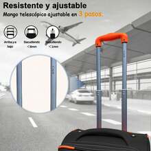 Set Of 2 Travel Suitcases, 20 And 18 Inches, With Rigid Wheels And A Lock. - 灰色 - 查看 4