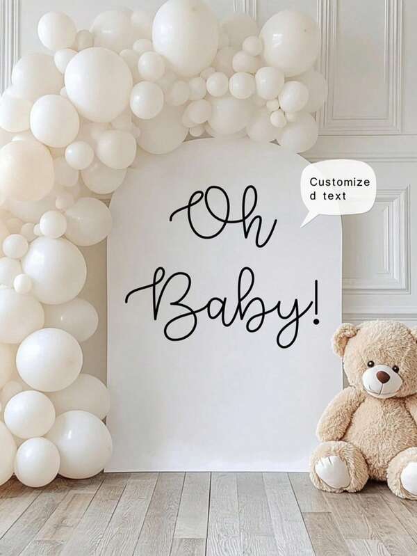 Oh Baby! Backdrop Vinyl Decal Backdrop Sticker For Arch Sign | Gender Reveal Party Decor | Script Vinyl Wall Decal | Baby Shower Decoration