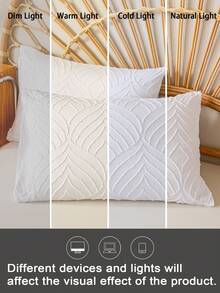1pc/2pcs/4pcs Cozy Tufted Microfiber Pillow Cover Set (Pillow Inner Not Included), Soft & Comfortable, Suitable For All Seasons Christmas Gift - White - View 7