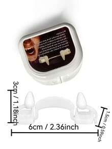 Vampire Fake Fangs Classic PP Halloween Party Cosplay Props, Halloween Costume Party Teeth Vampire Party Gag Teeth Retractable Dentures Party And Dance Costumes - White - View 6