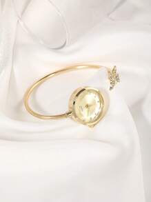 全新时尚女士蝴蝶手链表钻石切割玻璃水钻表盘石英表手链表礼物 - 均碼 - 查看 7