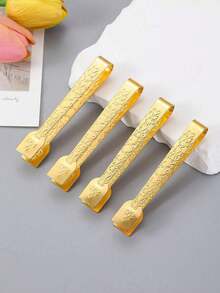 1pc Gold-Color Tea Accessories Set: Incense Clip, Tea Tong, Sugar Tong, Ice Tong - Gold - View 13