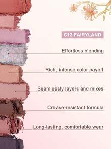 CATKIN 9-Color Matte & Shimmer Eyeshadow Palette, High Pigment Matte & Pearl Eyeshadows, Neutral Eyeshadow Palette "C12 Wonderland" - C12 Fairyland - 查看 6