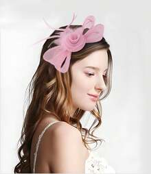 Unpifolov Fascinators Hats Flower Mesh Feathers Headband Tea Party Wedding Derby Cocktail Hair Clip Headwear Girls Women - 深黃色 - 查看 9