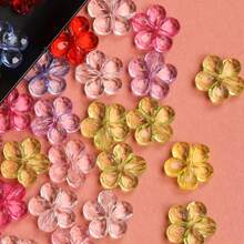 50/100Pcs 14mm Multicolor Spacer Loose Beads With Hole Flower Shape Handmade Material - 彩色 - 查看 7