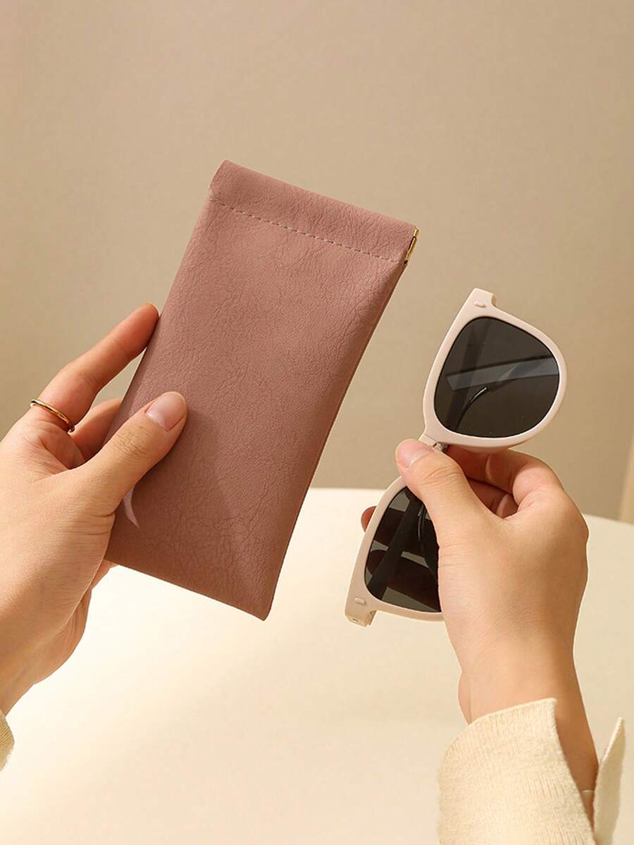 1 pieza Estuche magnético multifuncional para gafas, bolsa de almacenamiento compacta y portátil para gafas de sol con autoadhesión, bolsa de tela resistente adecuada para el almacenamiento doméstico de gafas, caja portátil para gafas de sol, bolsa colgante para gafas, funda protectora de cierre automático para llevar - Multicolor - Ver 1