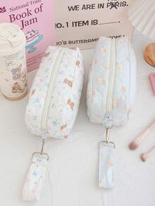 1 pieza Bolsa de cosméticos grande con diseño lindo para niñas, bolsa de almacenamiento multifuncional con asa, bolsa de maquillaje portátil y de moda para niñas, bolsa de almacenamiento para productos de cuidado de la piel, bolsa para guardar brillo de labios, monedero, bolsa para guardar cables, bolsa para guardar cargador portátil, organizador de viaje, bolsa de cosméticos, regalo para el Día de la Madre, regalo de vuelta al colegio, regalo de Año Nuevo, regalo de Navidad, bolsa organizadora de electrónicos, bolsa de viaje - Multicolor - Ver 8