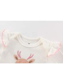 3件套时尚圣诞新生女童长袖连体衣套装秋冬 - 彩色 - 查看 4