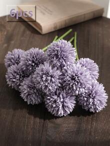 6 朵人造菊花，适用于家居装饰、圣诞节装饰、万圣节装饰、客厅卧室装饰、人造植物、房间、书桌、花园装饰，是派对和节日的理想礼物 - 彩色 - 查看 23