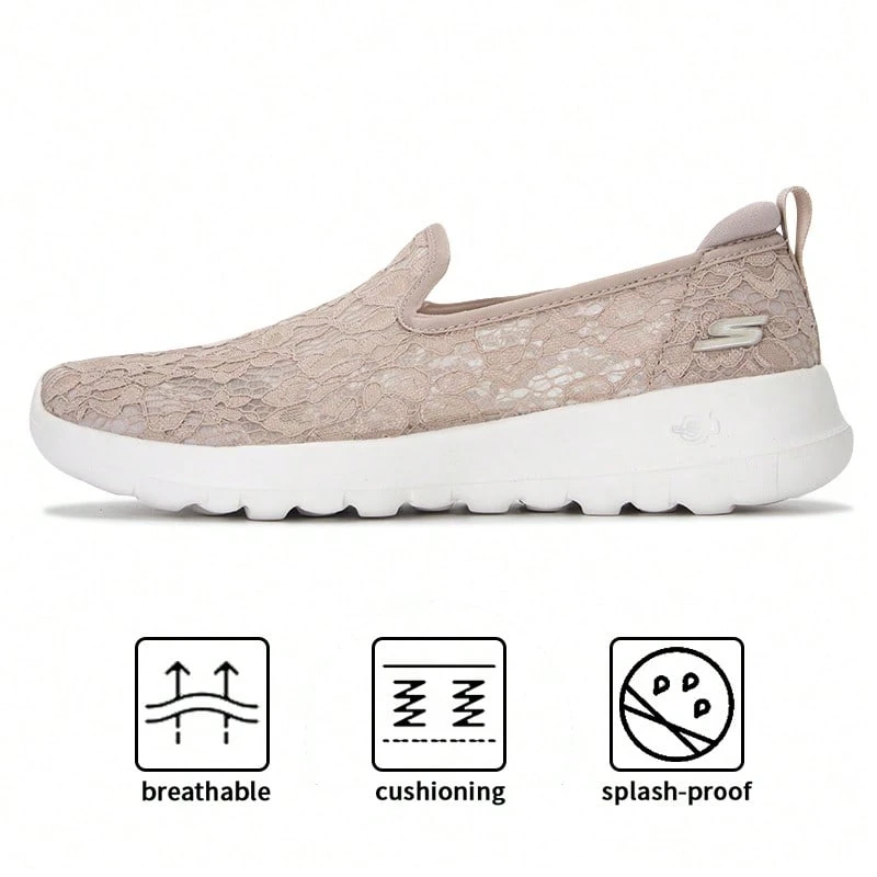 Skechers Go Walk 一脚蹬休闲鞋，减震轻便女鞋，适合通勤、运动、日常穿着，37 码及以上建议订购小半码，896020 - 灰褐色 - 查看 1