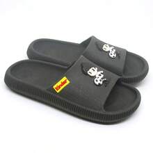 Chinelo Nuvem Slide Personalizado Kinder F1 Menino Leve Antiderrapante - Preto - Visão 1