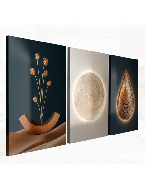 Quadro Decorativo Minimalista Abstrato Geometrico Luxo Sala Quarto MDF Promoção