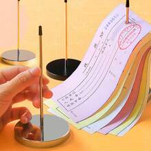 1pc Stainless Steel Bill Clip, Menu Holder, Order Ticket Clip, Suitable For Organizing Various Receipts And Bills - Multicolor - View 2