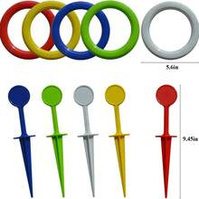 1 Set Of Outdoor Numbered Ring Throwing Games For Teenagers, Beach Sports Toys, Grass Game Equipment, Interactive Fun Games For Parents And Teenagers, Birthday Party Gifts - Durable PP Material, Red, Green, Blue, Yellow, White Beach Accessories - Random - View 4