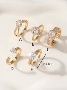 1pc/Gift Box Gold Ring, Silver Ring For Women, Wedding Rings, Zirconia Rings, Women Gift, Birthday Gift, Couple Gift, Gift For Mom, For Girlfriend, For Best Friend, Gift Box Valentines, Mom, Mother, Mother's Day, Gift