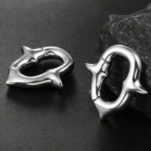 1 件 316 不锈钢尖刺朋克耳坠挂钩拉伸器穿孔女士男士身体首饰耳环 5 毫米 4 克 - 長的 - 查看 7