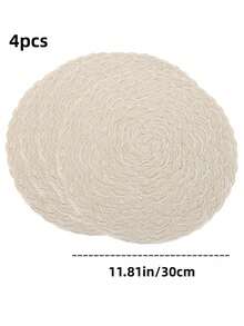 Round Woven Placemats 15 Inch Set Of 4 Bohemian Woven Washable Kitchen Table Placemats For Family Gatherings, Wedding Parties