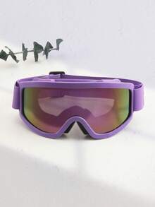 Cool Oversized Versatile Ski Goggles, Unisex Outdoor Skiing & Mountaineering Protective Eyewear - Purple Frame Purple Film - View 3
