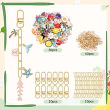 130/65 件 DIY 钥匙扣制作套件，包含随机锌合金吊坠、钥匙扣扣、延长链、跳环和珠宝钳，创意 DIY 珠宝配件 - 鑰匙圈吊飾套裝 - 查看 17