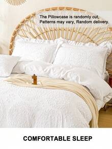 1pc/2pcs/4pcs Cozy Tufted Microfiber Pillow Cover Set (Pillow Inner Not Included), Soft & Comfortable, Suitable For All Seasons Christmas Gift - White - View 5