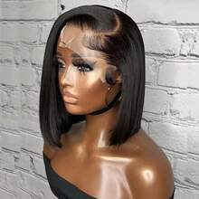Uveous 14 Inch Bob Wig Human Hair 13X4 13x6 Hd Transparent Lace Front Wigs Silky Straight Human Hair Pre Cut Pre Plucked With Baby Hair Glueless Bob Wig 250% Density Short Straight Bob Wigs For Women No Glue Needed Friendly For Beginners 3 Second To Wear - Natural Black - Xem 1