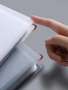 1pc Semi-Transparent File Folder, Clear Insert Page Binder, Snap Closure Document Folder, Multi-Color Storage Box, Multi-Size Refillable Binder, 20/30/40/60/100 Pages, A4 Multi-Layer Insert Sleeves, 5 Color Options - Multicolor - View 11