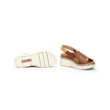 Pikolinos Gomera Sandals Womens US 11 Brown Leather Wedge Heel Slingback VER443 - Brown - View 3