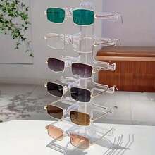 1 Pair Women Full Frame Rectangle Fashion Glasses Vintage Metal Frame Leopard Head Decoration Classic Green Glasses High-End Light Luxury Men Glasses Suitable For Taking Photos And Wearing - 透明的 - 查看 10