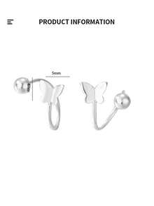 1 PIEZA Piercing de ombligo versátil de mariposa S925, simple y exclusivo con cierre de rosca, un piercing de ombligo pequeño, dulce y de moda, versátil para damas - Clavo de ombligo único - Ver 6