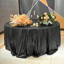 Shiny Rectangular/Round Sequined Tablecloths - Suitable For Wedding Supplies, Holiday Parties, Restaurant Tablecloths, Kitchen Decorations, Bridal Gifts,Graduations, Bridal Showers, Table Decorations, Valentine's Day Decorations, Home Décor, Room Decorations, Home Furnishings, Bachelor/Bachelorette Parties,Picnics, Table Décor, Bedroom Decor, Gender Reveal, Lunar New Year, Easter, Kitchen Essentials, Party Decor. - 黑色 - 查看 2