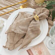 18pcs Cheese Cloth Napkins, 20" X 20", Bohemian Style Coffee Color Cheesecloth Napkins, Suitable For Weddings, Bridal Showers, Parties, Gatherings, Daily Use, Thanksgiving, Christmas - Multicolor - View 15