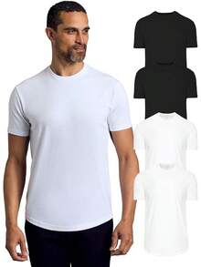 Mens T-Shirts – Curved Hem Tee Mens, Hipster Shirts For Men, Long Tail T Shirts For Man, Drop Cut Lounge/Sleephalloween - 白色 - 查看 1