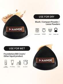 MAANGE 1/2/3/8支装三角化妆刷，便携式晕染化妆刷，包含粉底刷、腮红刷、散粉刷、轮廓刷、高光刷，是送给女性和女孩的旅行化妆工具礼物。 - 黑色 - 查看 11