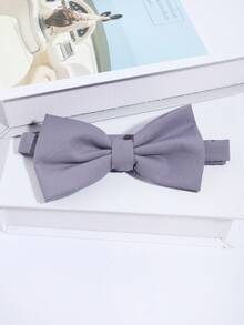 1pc Men's Fashion Simple Solid Color Bow Tie, Versatile For School, Stage, Hosting, Pairing With Dress Shirts - A - View 4