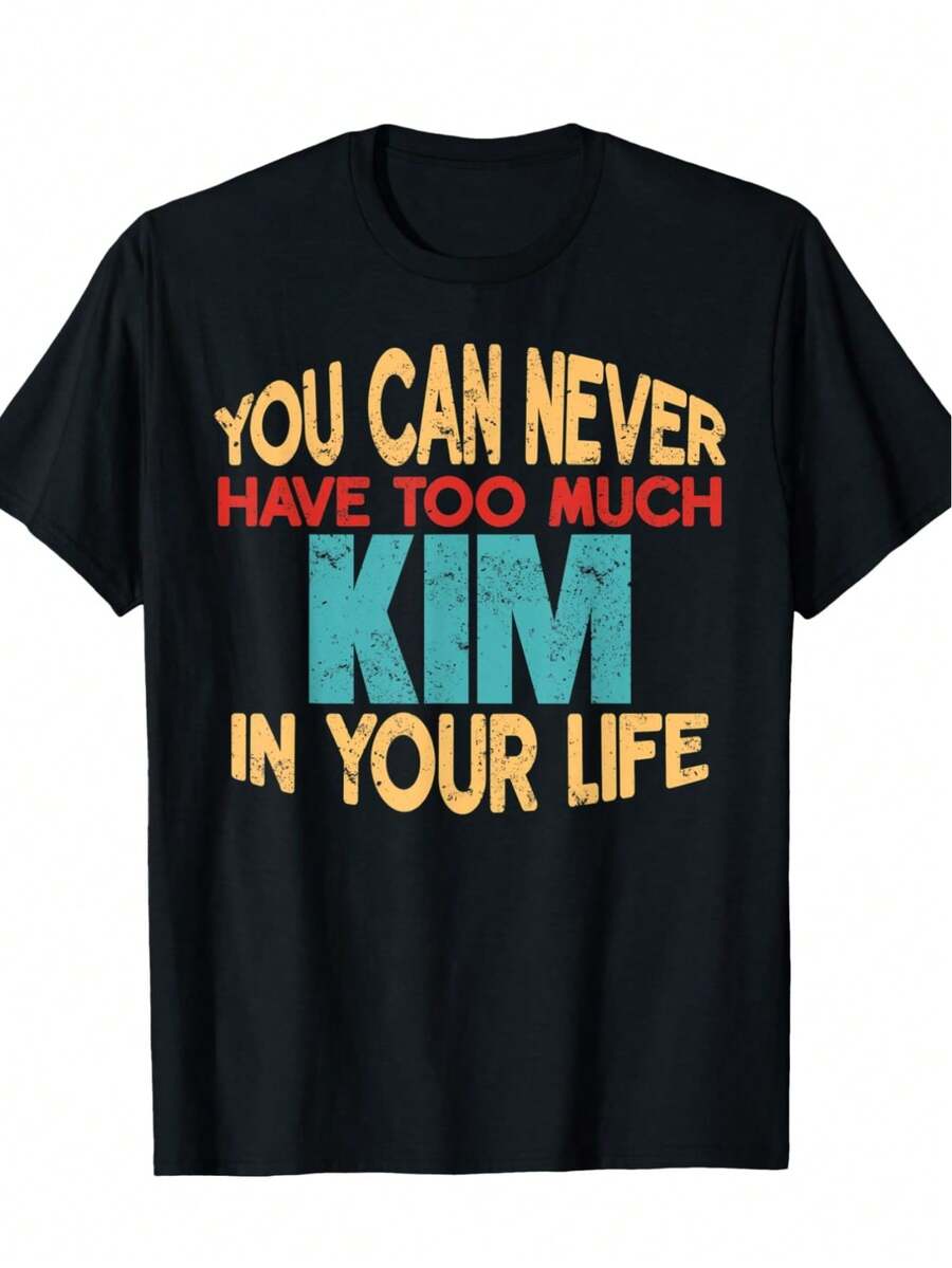Customizable 'Kim' Funny Graphic Tee - Soft Cotton, Breathable &amp; Comfortable Casual Sports Shirt for Men and Women - Perfect for Halloween &amp; Christmas Gifts