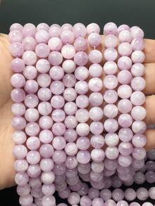 1串高品质天然深紫色紫锂辉石珠，光滑抛光圆形散珠，具有疗愈功效，可用于制作珠宝、DIY手链、项链，尺寸可选6毫米、8毫米、10毫米。 - 紫色 - 查看 3