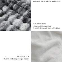 Manta de felpa de piel sintética ultrasuave, de 127.0 x 152.4 cm, sherpa gruesa y cálida para sofá, recámara, camping, manta decorativa para una calidez acogedora, color gris claro con - Burbuja Corbata Gris Claro - Ver 7