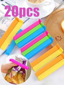 20 pezzi di Mollette colorate riutilizzabili per sigillare, Mollette portatili per la conservazione degli alimenti, Mollette a prova di umidità e polvere, Adatte per vari sacchetti di plastica e sacchetti per spuntino, Organizzazione e conservazione in cucina, Accessori da cucina, Strumenti da cucina, Applicabili a camera da letto, viaggio, ufficio, scuola, stagione back to school (disponibili 20/10/5/1 pezzi) - Multicolore - Visualizzare 12
